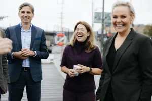 Stardust Search consultants talking on the quay