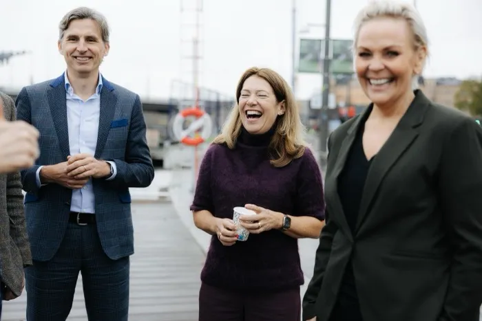 Stardust Search consultants talking on the quay